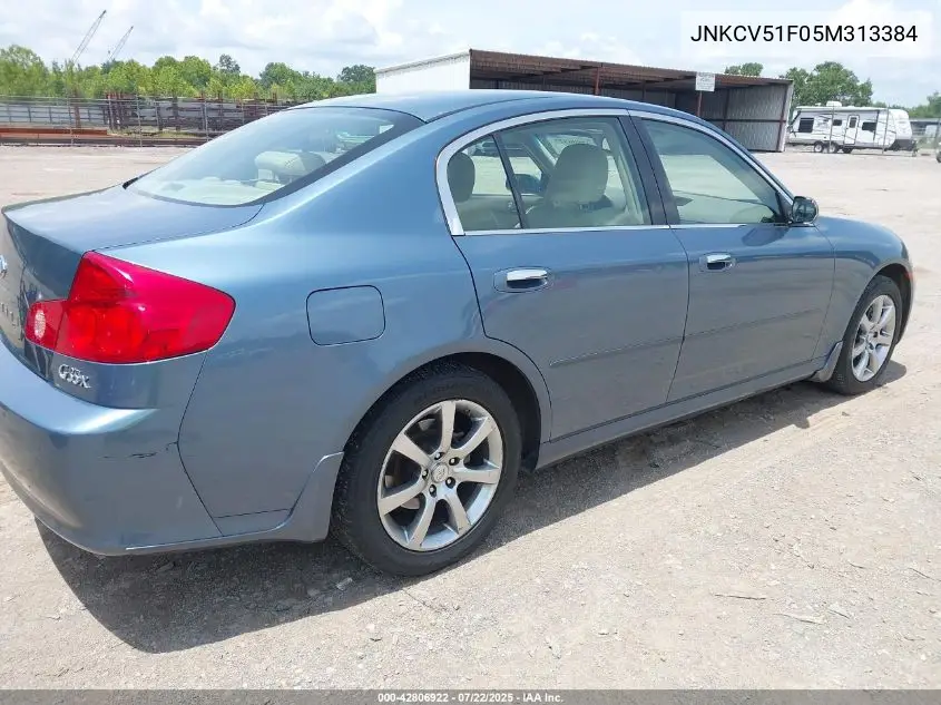 2005 Infiniti G35X VIN: JNKCV51F05M313384 Lot: 42806922