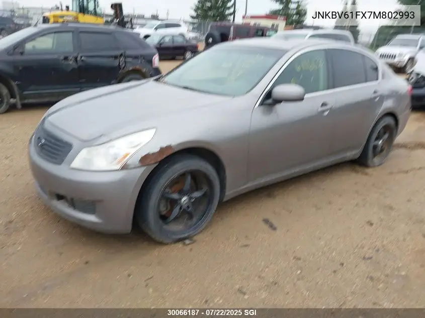 2007 Infiniti G35 VIN: JNKBV61FX7M802993 Lot: 30066187