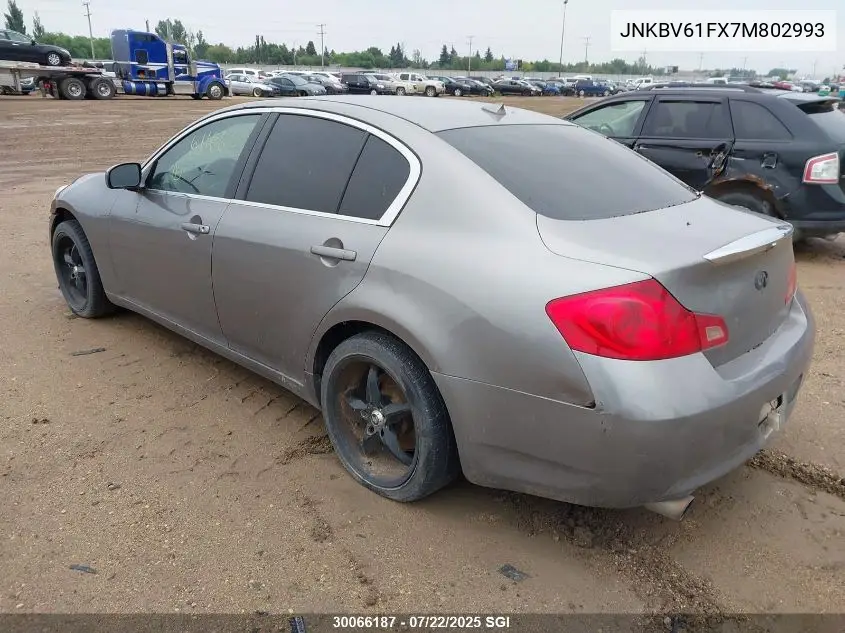 2007 Infiniti G35 VIN: JNKBV61FX7M802993 Lot: 30066187