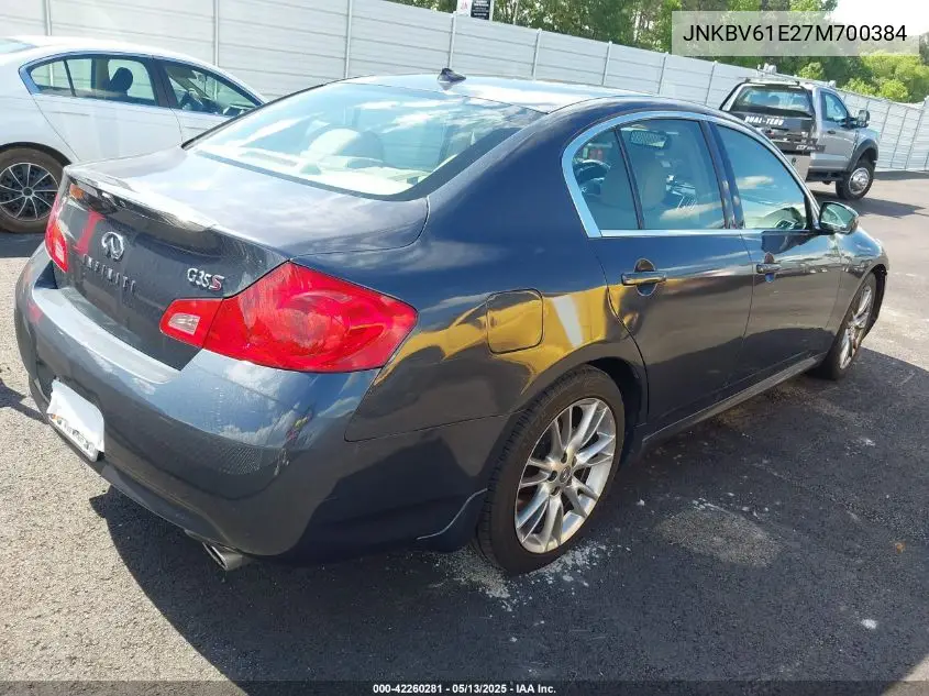 2007 Infiniti G35 Sport VIN: JNKBV61E27M700384 Lot: 42260281