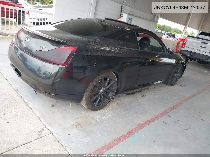 2008 Infiniti G37 Journey VIN: JNKCV64E48M124637 Lot: 42255137