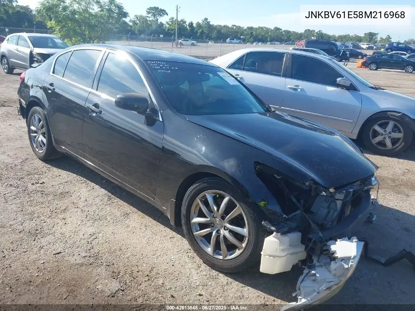 2008 Infiniti G35 Journey VIN: JNKBV61E58M216968 Lot: 42613848
