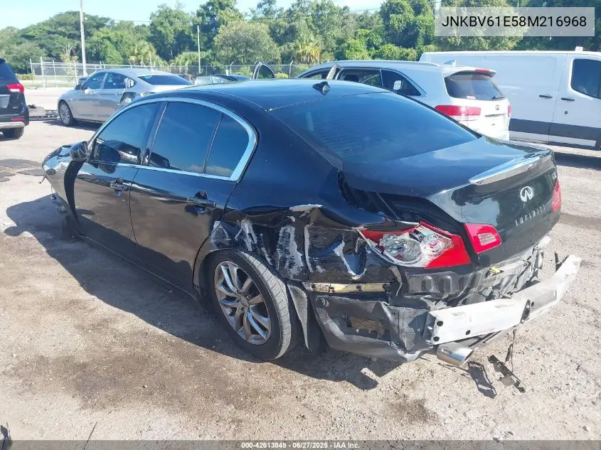 2008 Infiniti G35 Journey VIN: JNKBV61E58M216968 Lot: 42613848