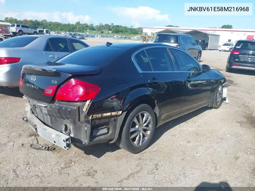 2008 Infiniti G35 Journey VIN: JNKBV61E58M216968 Lot: 42613848