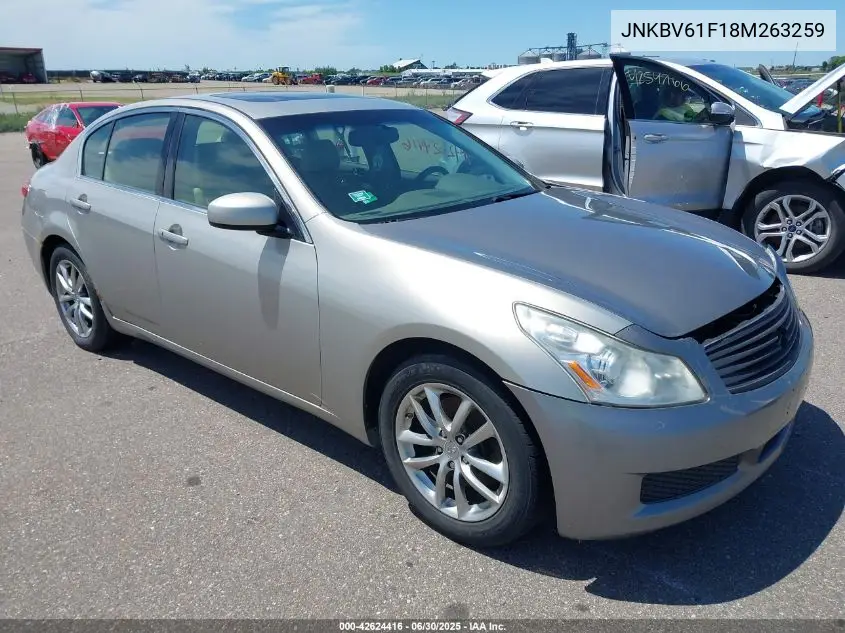 2008 Infiniti G35 VIN: JNKBV61F18M263259 Lot: 42624416