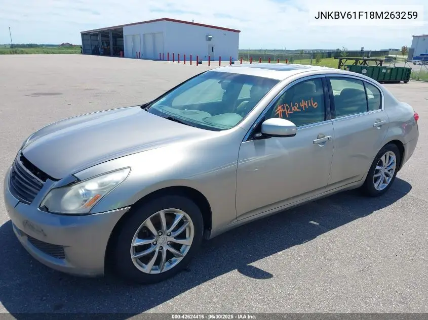 2008 Infiniti G35 VIN: JNKBV61F18M263259 Lot: 42624416