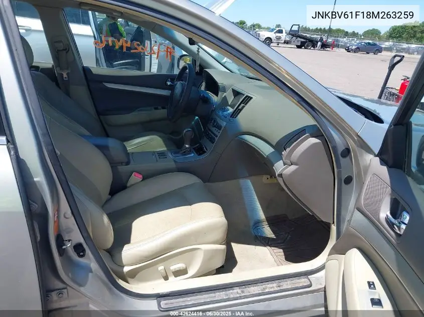 2008 Infiniti G35 VIN: JNKBV61F18M263259 Lot: 42624416