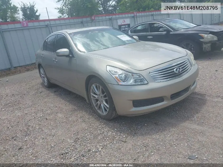 jnkbv61e48m208795 JNKBV61E48M208795 2008 Infiniti G35 Journey