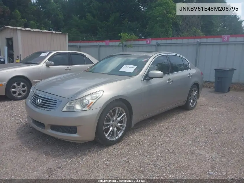 jnkbv61e48m208795 JNKBV61E48M208795 2008 Infiniti G35 Journey