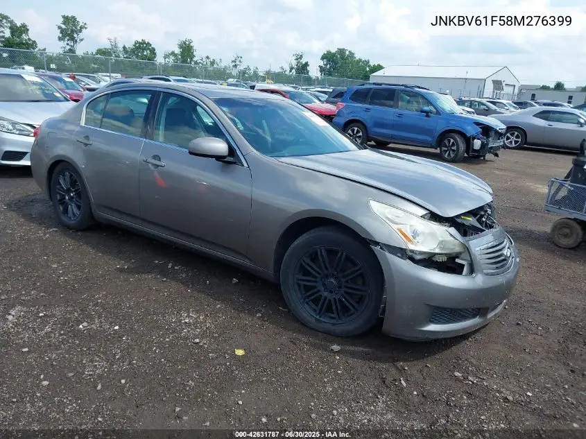 2008 Infiniti G35X VIN: JNKBV61F58M276399 Lot: 42631787