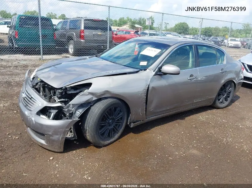 2008 Infiniti G35X VIN: JNKBV61F58M276399 Lot: 42631787