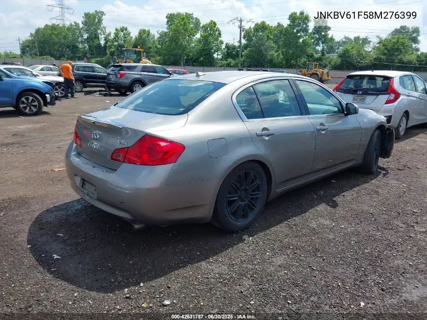 2008 Infiniti G35X VIN: JNKBV61F58M276399 Lot: 42631787