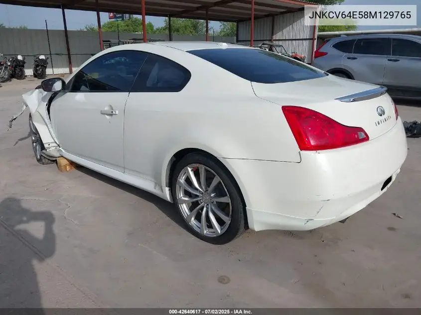2008 Infiniti G37 Journey VIN: JNKCV64E58M129765 Lot: 42640617