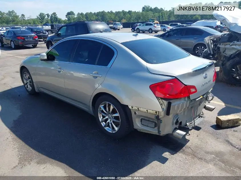 2008 Infiniti G35 Journey VIN: JNKBV61E78M217927 Lot: 42651058