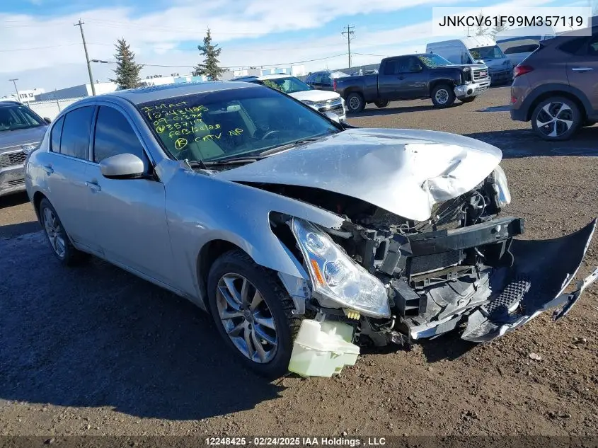 2009 Infiniti G37X VIN: JNKCV61F99M357119 Lot: 12248425