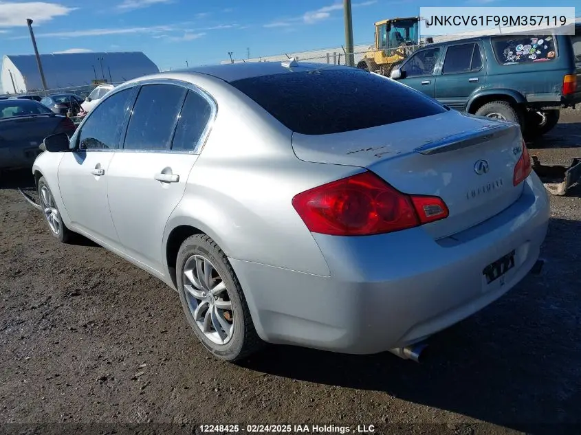 2009 Infiniti G37X VIN: JNKCV61F99M357119 Lot: 12248425