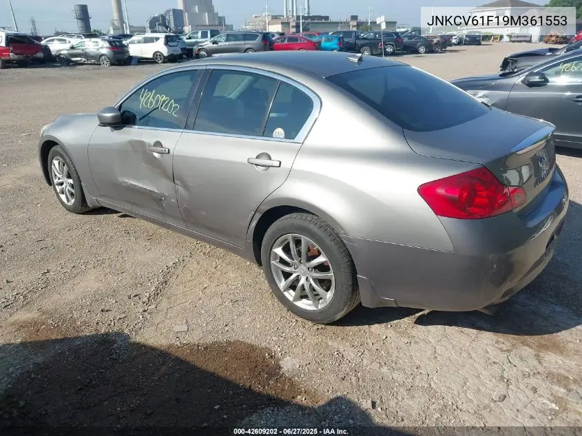 2009 Infiniti G37X VIN: JNKCV61F19M361553 Lot: 42609202