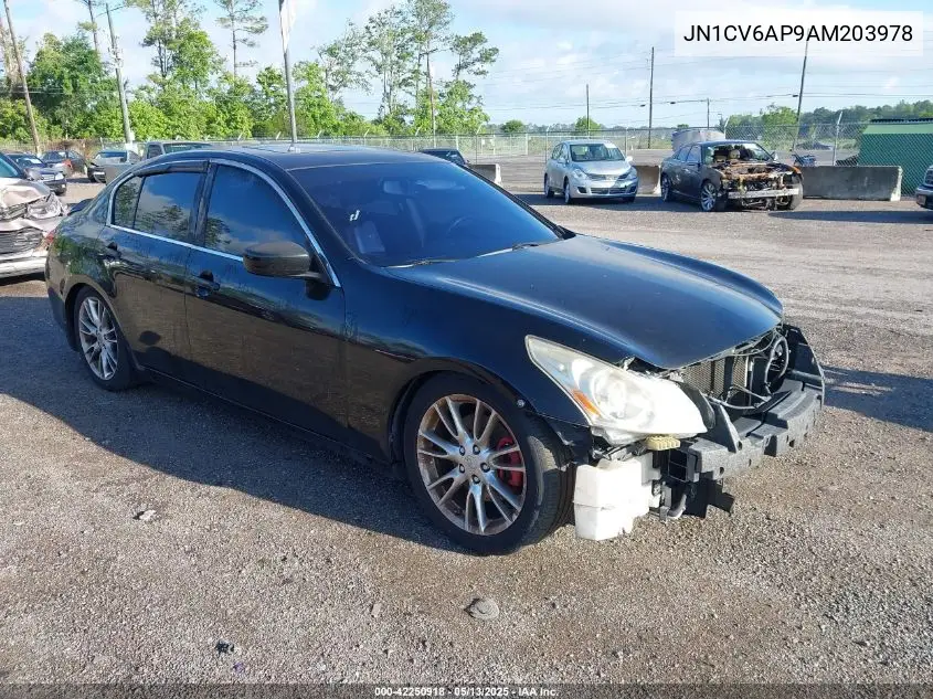 2010 Infiniti G37 Journey VIN: JN1CV6AP9AM203978 Lot: 42250918
