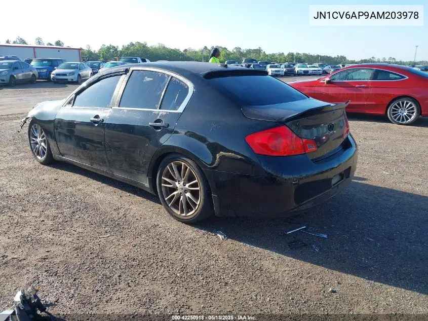 2010 Infiniti G37 Journey VIN: JN1CV6AP9AM203978 Lot: 42250918