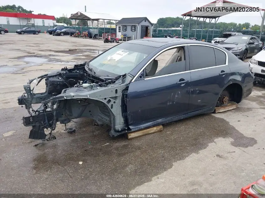 2010 Infiniti G37 Journey VIN: JN1CV6AP6AM202805 Lot: 42600626