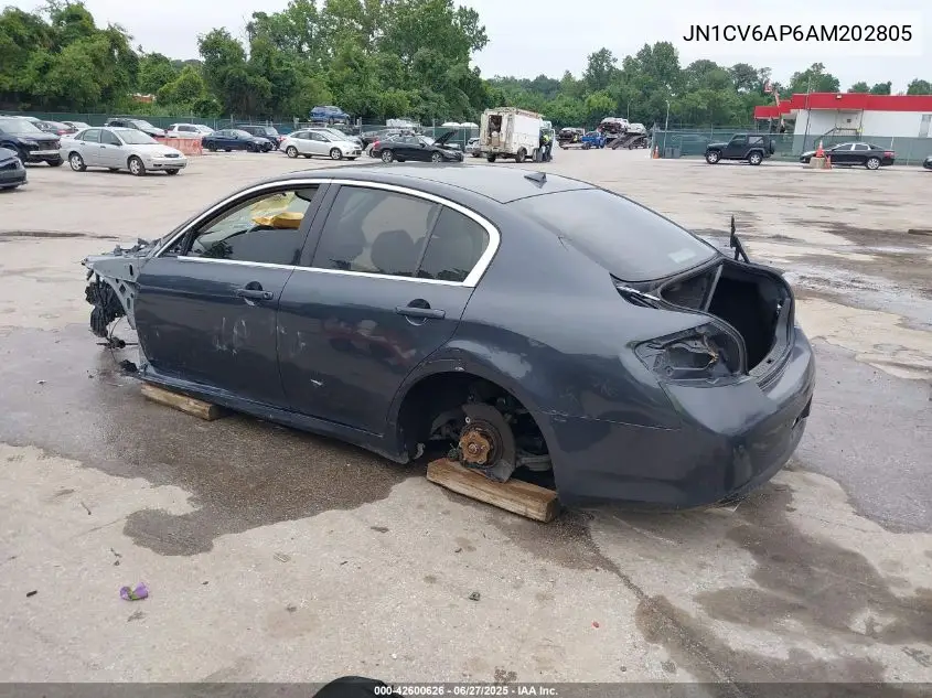 2010 Infiniti G37 Journey VIN: JN1CV6AP6AM202805 Lot: 42600626