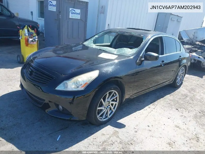 2010 Infiniti G37 Journey VIN: JN1CV6AP7AM202943 Lot: 42607405