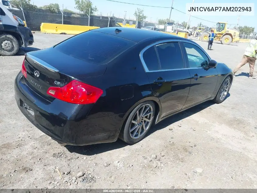2010 Infiniti G37 Journey VIN: JN1CV6AP7AM202943 Lot: 42607405
