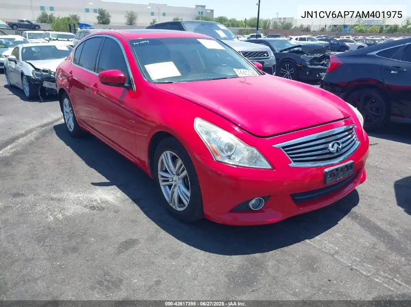 2010 Infiniti G37 Journey VIN: JN1CV6AP7AM401975 Lot: 42617395