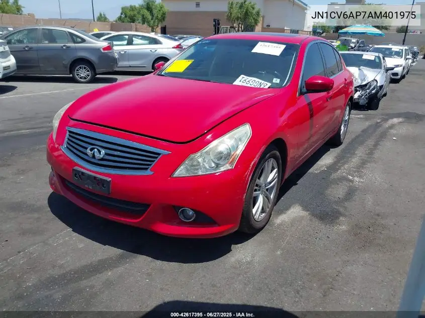 2010 Infiniti G37 Journey VIN: JN1CV6AP7AM401975 Lot: 42617395