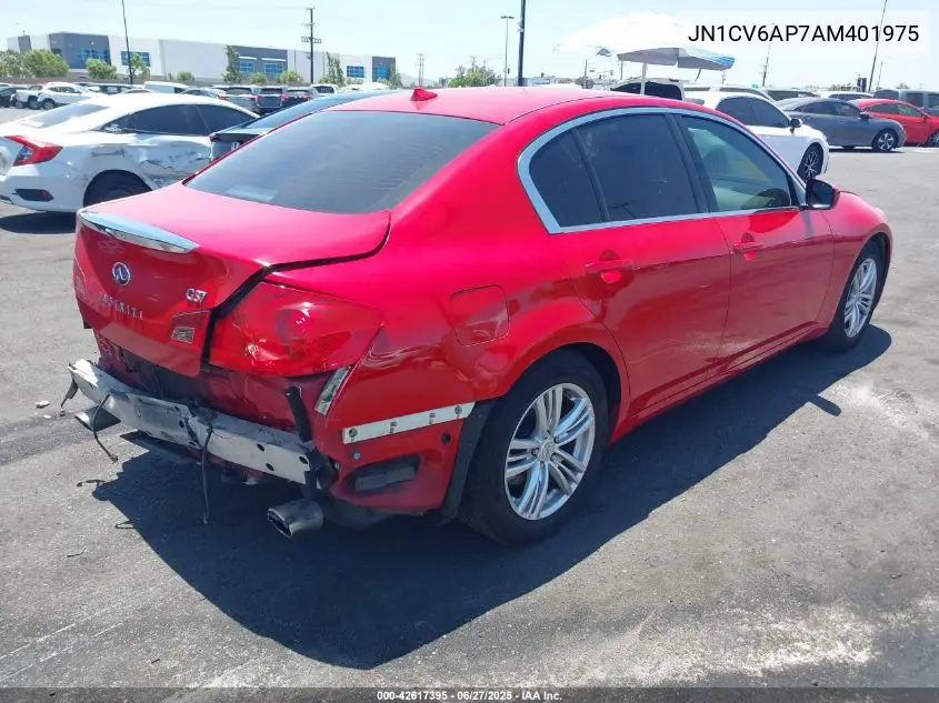 2010 Infiniti G37 Journey VIN: JN1CV6AP7AM401975 Lot: 42617395