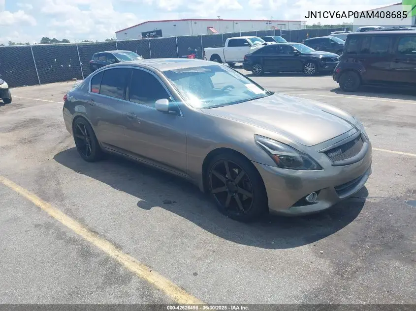 2010 Infiniti G37 Journey VIN: JN1CV6AP0AM408685 Lot: 42626498
