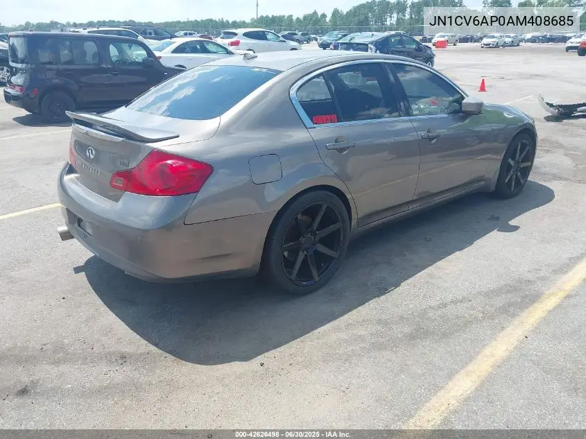 2010 Infiniti G37 Journey VIN: JN1CV6AP0AM408685 Lot: 42626498