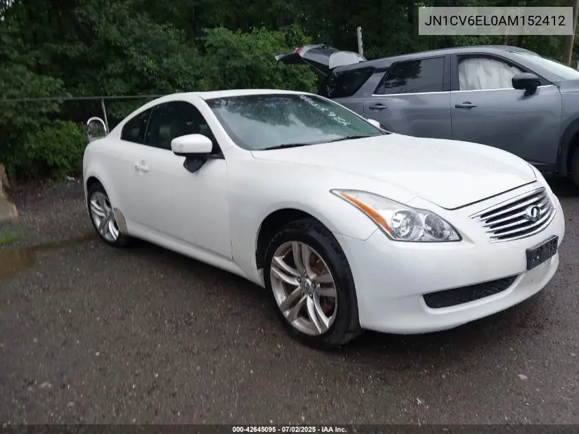 2010 Infiniti G37 VIN: JN1CV6EL0AM152412 Lot: 42645095