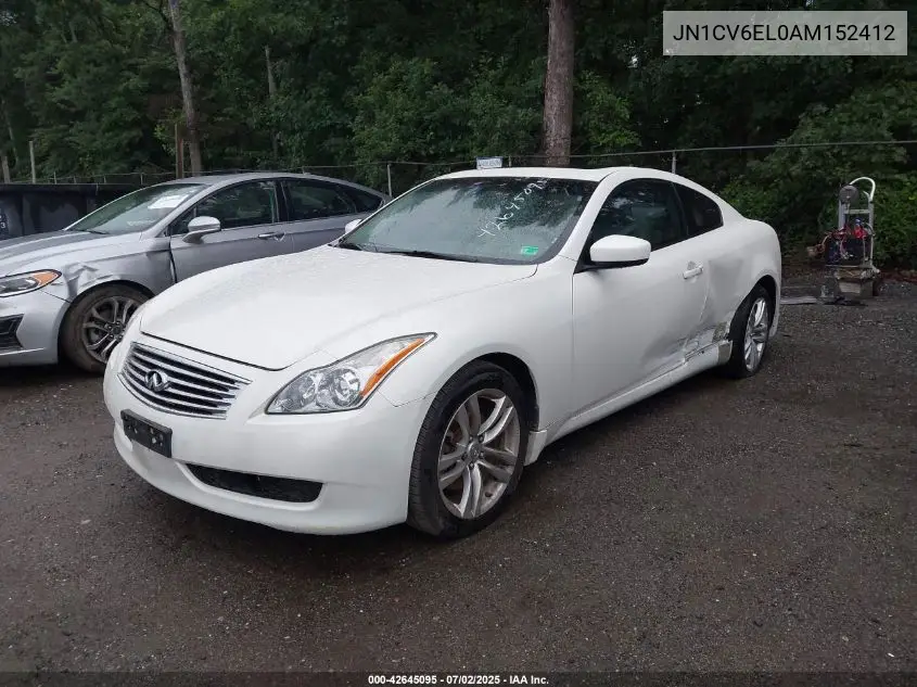 2010 Infiniti G37 VIN: JN1CV6EL0AM152412 Lot: 42645095