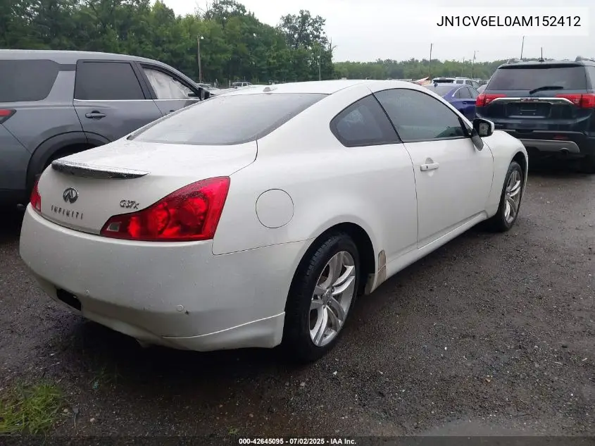 2010 Infiniti G37 VIN: JN1CV6EL0AM152412 Lot: 42645095