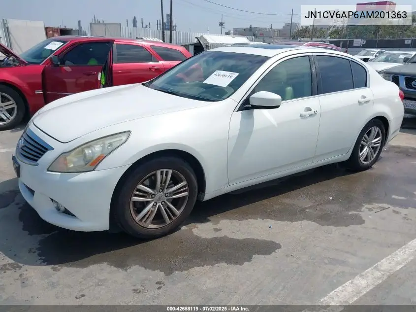 2010 Infiniti G37 Journey VIN: JN1CV6AP6AM201363 Lot: 42658119