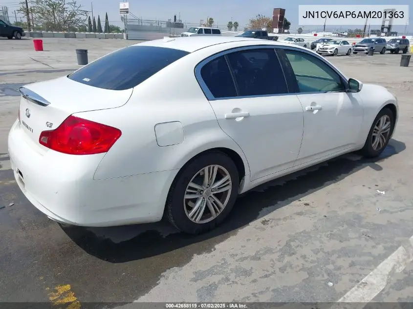 2010 Infiniti G37 Journey VIN: JN1CV6AP6AM201363 Lot: 42658119