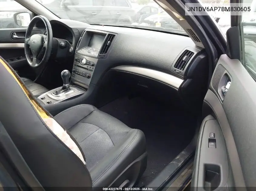 2011 Infiniti G25 Journey VIN: JN1DV6AP7BM830605 Lot: 42237675