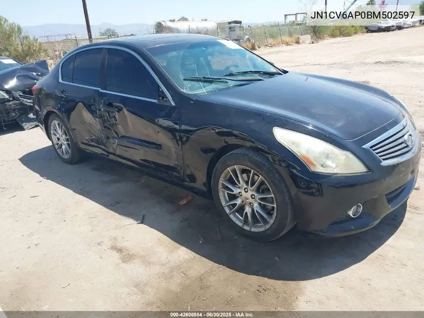 2011 Infiniti G37 Journey VIN: JN1CV6AP0BM502597 Lot: 42608554