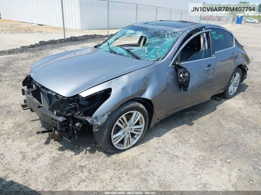 2011 Infiniti G37 VIN: JN1CV6AR7BM407794 Lot: 42613459
