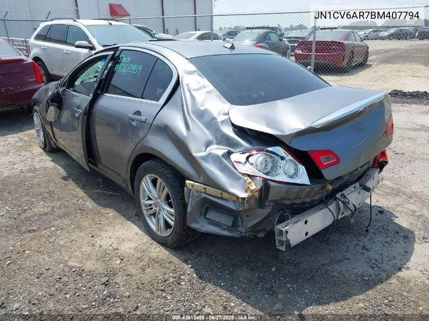 2011 Infiniti G37 VIN: JN1CV6AR7BM407794 Lot: 42613459