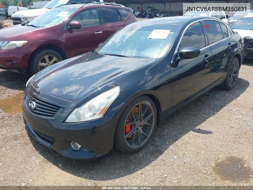 2011 Infiniti G37X VIN: JN1CV6AR8BM350831 Lot: 42616204