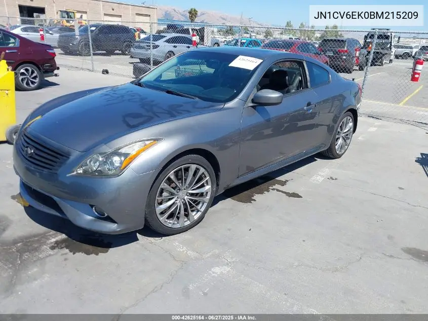 2011 Infiniti G37 Journey VIN: JN1CV6EK0BM215209 Lot: 42625164