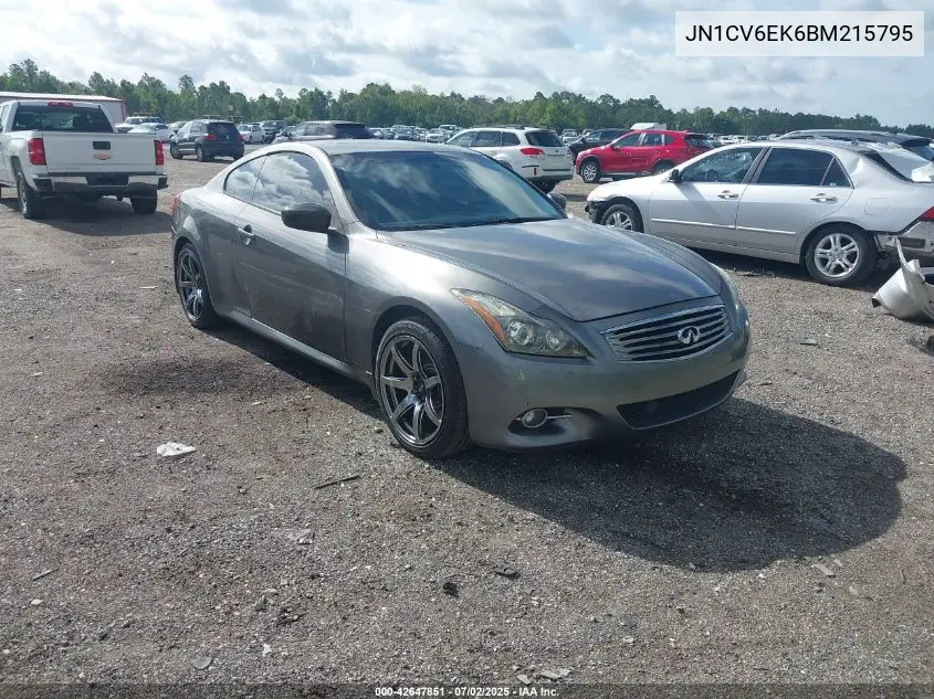 2011 Infiniti G37 Journey VIN: JN1CV6EK6BM215795 Lot: 42647851