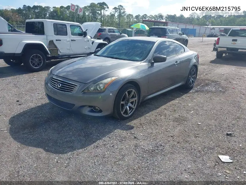 2011 Infiniti G37 Journey VIN: JN1CV6EK6BM215795 Lot: 42647851