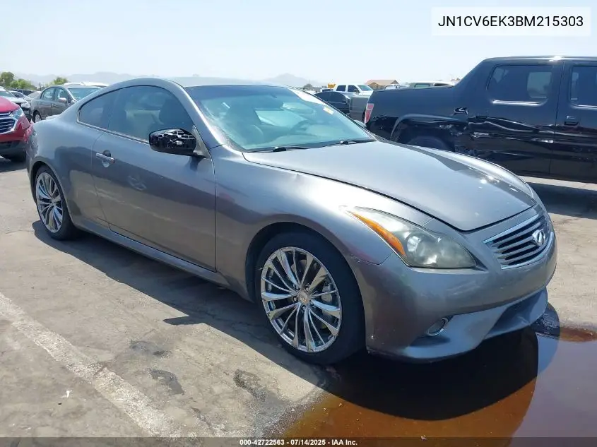 2011 Infiniti G37 Journey VIN: JN1CV6EK3BM215303 Lot: 42722563
