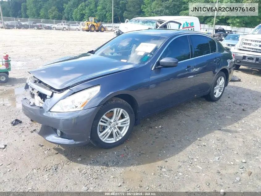 2012 Infiniti G37X VIN: JN1CV6AR2CM976148 Lot: 42251772