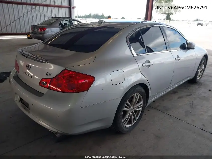 2012 Infiniti G37 Journey VIN: JN1CV6AP6CM625791 Lot: 42268259