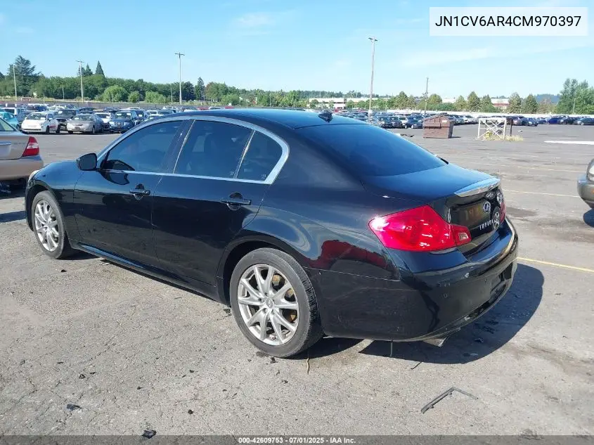 2012 Infiniti G37X VIN: JN1CV6AR4CM970397 Lot: 42609753