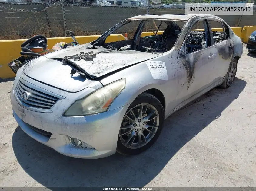 2012 Infiniti G37 Journey VIN: JN1CV6AP2CM629840 Lot: 42614474